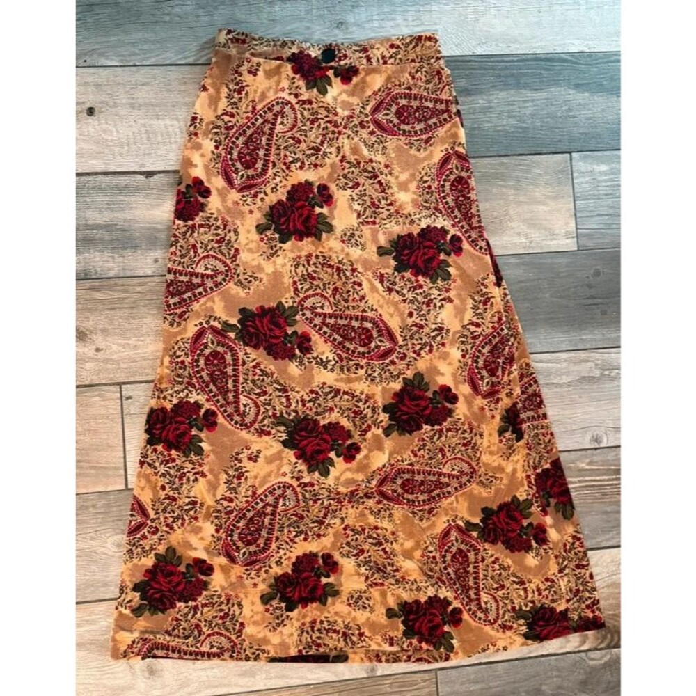 Vintage Rose Paisley Maxi Skirt